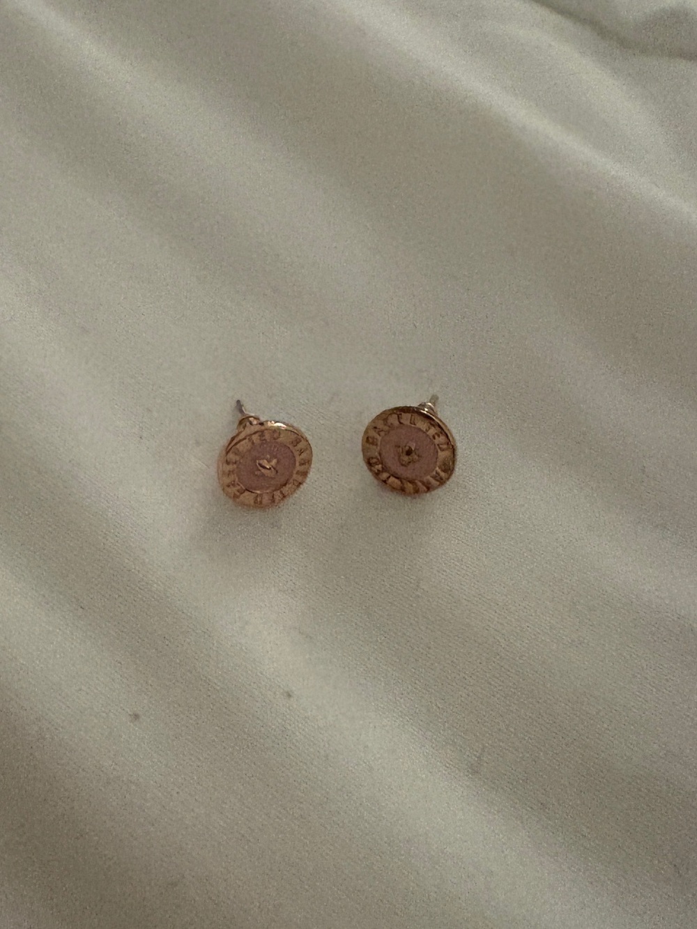 Ted Baker Gold Disc Logo Stud Earrings